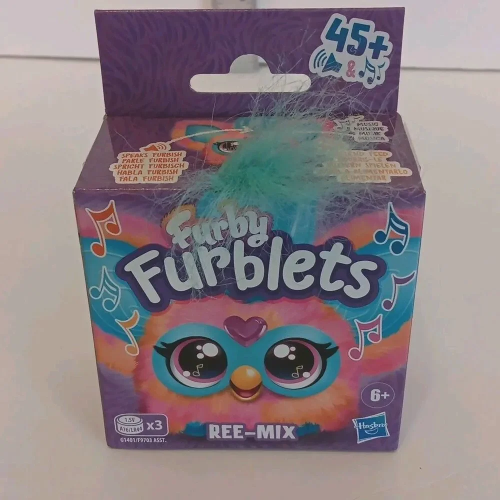 Furby Furblets Ree-Mix Electronic Singing 45+ Sounds Plush Blue Pink Hip-Hop Toy